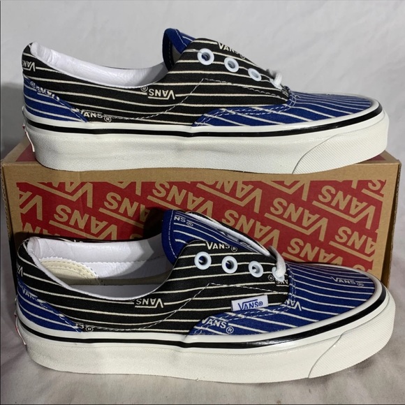 Vans Era 95 DX Anaheim Factory OG Stripes Black White Blue New Womans Shoes - Picture 3 of 6